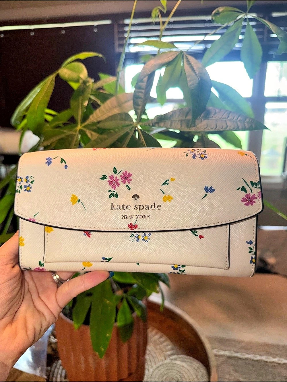 Kate Spade Floral Chain Wallet with Card Holder